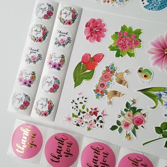 56 pcs Flower Design Thank You Stickers - Picture 5 of 17